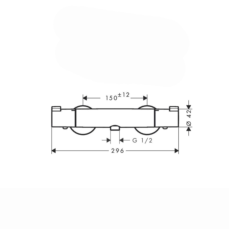 Hansgrohe, Ecostat 1001 CL, baterie dus termostata, crom